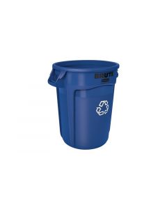 Rubbermaid, Recycling Container, Round, 32 gal, Blue, 27-1/4 in (H), 6 Pack per Case