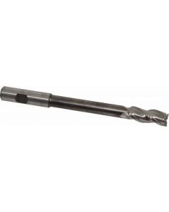 Square End Mills, 5/8 In, 3 Flute, High Speed Steel, Bright, Spiral Flute, 37°, Right Hand Direction