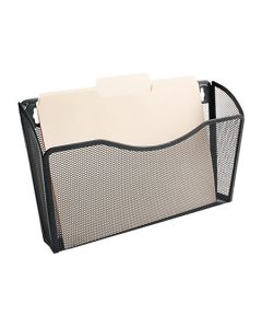 Officedepot® Mesh Wall Letter File with 3-1/2 x 14 in Long, Steel, Black, 3 per Pack