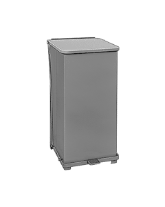 Waste Container with Lid, 40 gal, Steel, Red, 19 x 30 x 19 in