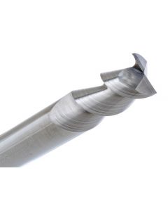 Square End Mill, 3/16 In, 2 Flute, Solid Carbide, Bright, Single End, Spiral Flute, 55°, Right Hand Direction