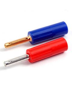 4 mm Standard Plug with Large Solder Bucket Termination-Gold-Black