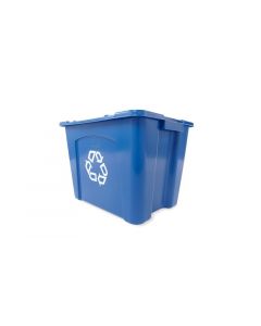 Rubbermaid, Recycling Container, Rectangle, 14 gal, Green, 16 in (W) x 14-3/4 in (H), 6 Pack per Case