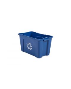 Rubbermaid, Recycling Container, Rectangle, 18 gal, Blue, 16 in (W) x 14-3/4 in (H), 6 Pack per Case