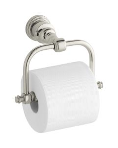 IV Georges, Toilet Tissue Holder, Wall Mount, Solid Brass, Vibrant Polished Nickel, 7.3750 x 5 in