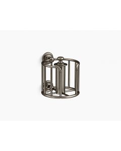 Artifacts, Toilet Tissue Holder, Wall Mount, Metal, Vintage Nickel, 6.3750 x 6.7500 in