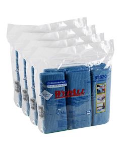 Kimberly-Clark Professional, Microfiber Wipe, Packet, Blue, Pouch, 4 Pack per Case