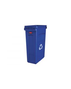 Rubbermaid, Recycling Container, Rectangle, 23 gal, Blue, 22 x 11 x 30 in, 4 Pack per Case