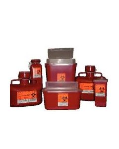 Sharp Container with 2 gal, Red, 10 x 7 x 9-1/2 in, 24 per Case