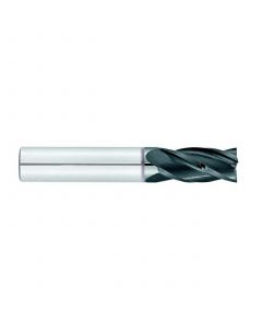Square End Mills, 7/16 In, 4 Flute, Solid Carbide, Bright, Spiral Flute, 30°, Right Hand Direction