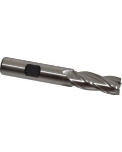 Hertel 4 Flute Bright Cobalt High Speed Steel Square End Mill 1/2" X 3-1/4" Oal