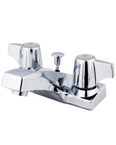 Columbia, Centerset Lavatory Faucet, Canopy, Solid Brass, Polished Chrome, Metal Handle