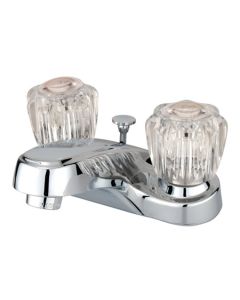 Americana, Centerset Lavatory Faucet, Knob, Solid Brass, Polished Chrome, Acrylic Handle