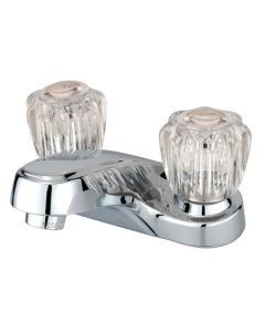 Americana, Centerset Lavatory Faucet, Knob, Solid Brass, Polished Chrome, Acrylic Handle