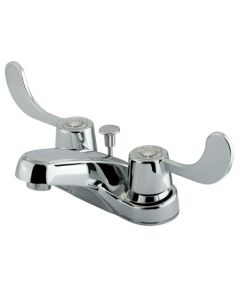 Vista, Centerset Lavatory Faucet, Wrist Blade, Solid Brass, Polished Chrome, Metal Handle