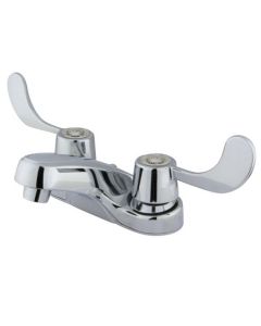 Vista, Centerset Lavatory Faucet, Wrist Blade, Solid Brass, Polished Chrome, Metal Handle