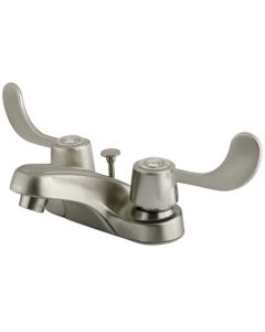 Vista, Centerset Lavatory Faucet, Wrist Blade, Solid Brass, Satin Nickel, Metal Handle