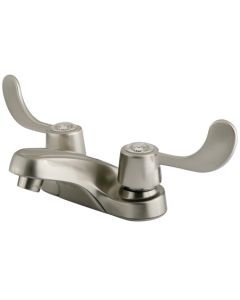 Vista, Centerset Lavatory Faucet, Wrist Blade, Solid Brass, Satin Nickel, Metal Handle