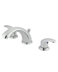 Legacy, Mini Widespread Lavatory Faucet, Lever, Solid Brass, Polished Chrome, Metal Handle