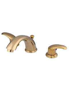 Legacy, Widespread Lavatory Faucet, Lever, Solid Brass, Polished Brass, Metal Handle