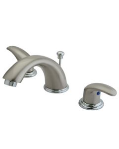 Legacy, Widespread Lavatory Faucet, Lever, Solid Brass, Satin Nickel Accent