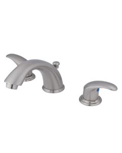 Legacy, Widespread Lavatory Faucet, Lever, Solid Brass, Satin Nickel, Metal Handle