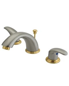 Legacy, Widespread Lavatory Faucet, Lever, Solid Brass, Satin Nickel Accent
