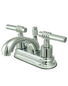 Royale, Centerset Lavatory Faucet, Lever, Solid Brass, Polished Chrome, Metal Handle