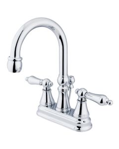 Governor, Centerset Lavatory Faucet, Lever, Solid Brass, Polished Chrome, Metal Handle