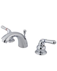 Naples, Widespread Lavatory Faucet, Lever, Solid Brass, Polished Chrome, Metal Handle