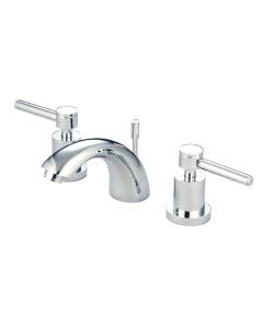 Concord, Widespread Lavatory Faucet, Lever, Solid Brass, Polished Chrome, Metal Handle