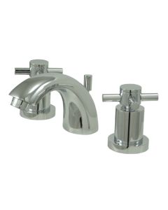 Concord, Widespread Lavatory Faucet, Cross, Solid Brass, Polished Chrome, Metal Handle