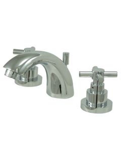 Elinvar, Widespread Lavatory Faucet, Cross, Solid Brass, Polished Chrome, Metal Handle