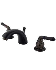 Naples, Widespread Lavatory Faucet, Lever, Solid Brass, Oil Rubbed Bronze, Metal Handle