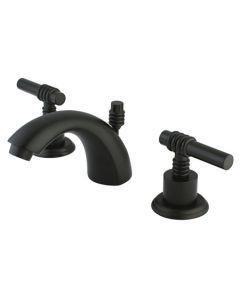Milano, Widespread Lavatory Faucet, Lever, Solid Brass, Oil Rubbed Bronze, Metal Handle