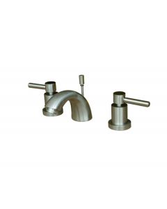 Concord, Widespread Lavatory Faucet, Lever, Solid Brass, Satin Nickel, Metal Handle