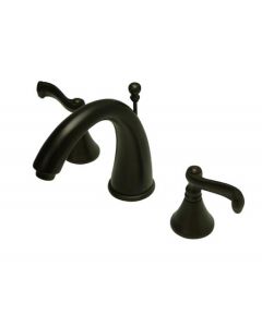 Royale, Widespread Lavatory Faucet, Lever, Solid Brass, Oil Rubbed Bronze, Metal Handle