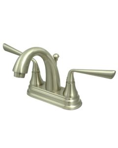 Silver Sage, Centerset Lavatory Faucet, Lever, Brass, Satin Nickel, Metal Handle