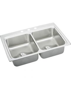 Gourmet, Kitchen Sink, 12 in, Traditional, Stainless Steel, Lustrous Highlighted Satin