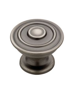 Builder Fashion Hardware,Traditional, Cabinet Knob, Die Cast Zinc, Heirloom Silver, 10 Pack