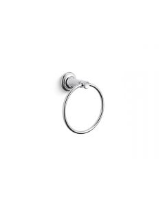 Bellis, Towel Ring, Traditional, Wall Mount, Solid Brass, Polished Chrome, 6 in
