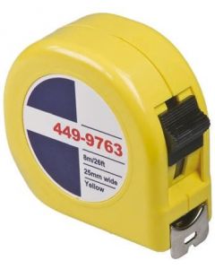 Yellow High Visibility Measuring Tape, 8m