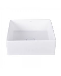 Bavaro, Modern, Vessel Sink, Square, Matte Stone, Matte White, 1.75 in