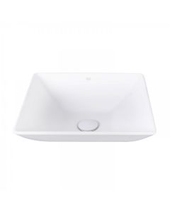 Matira, Modern, Vessel Sink, Square, Matte Stone, Matte White, 1.75 in